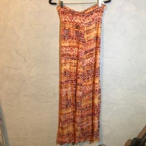 Multi color Aztec print maxi skirt